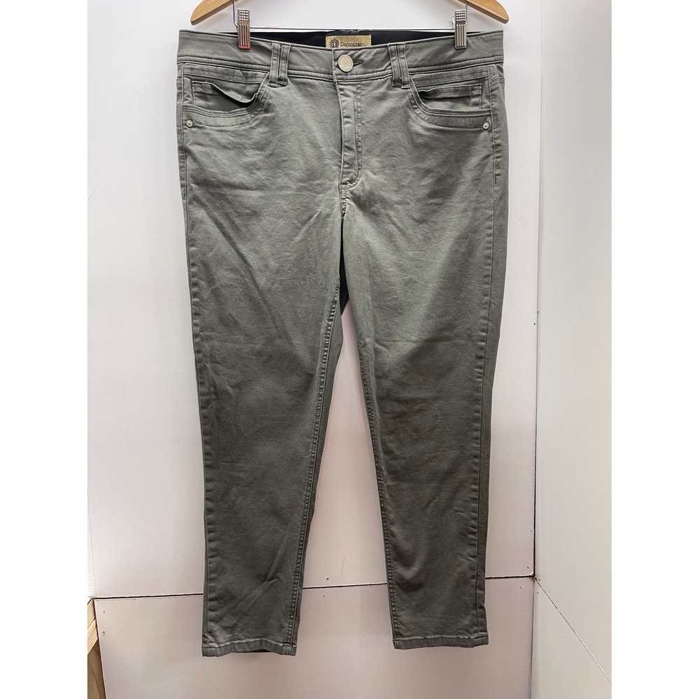 Democracy Ab Technology Olive Green Slim Straight Pants Womens Size 16